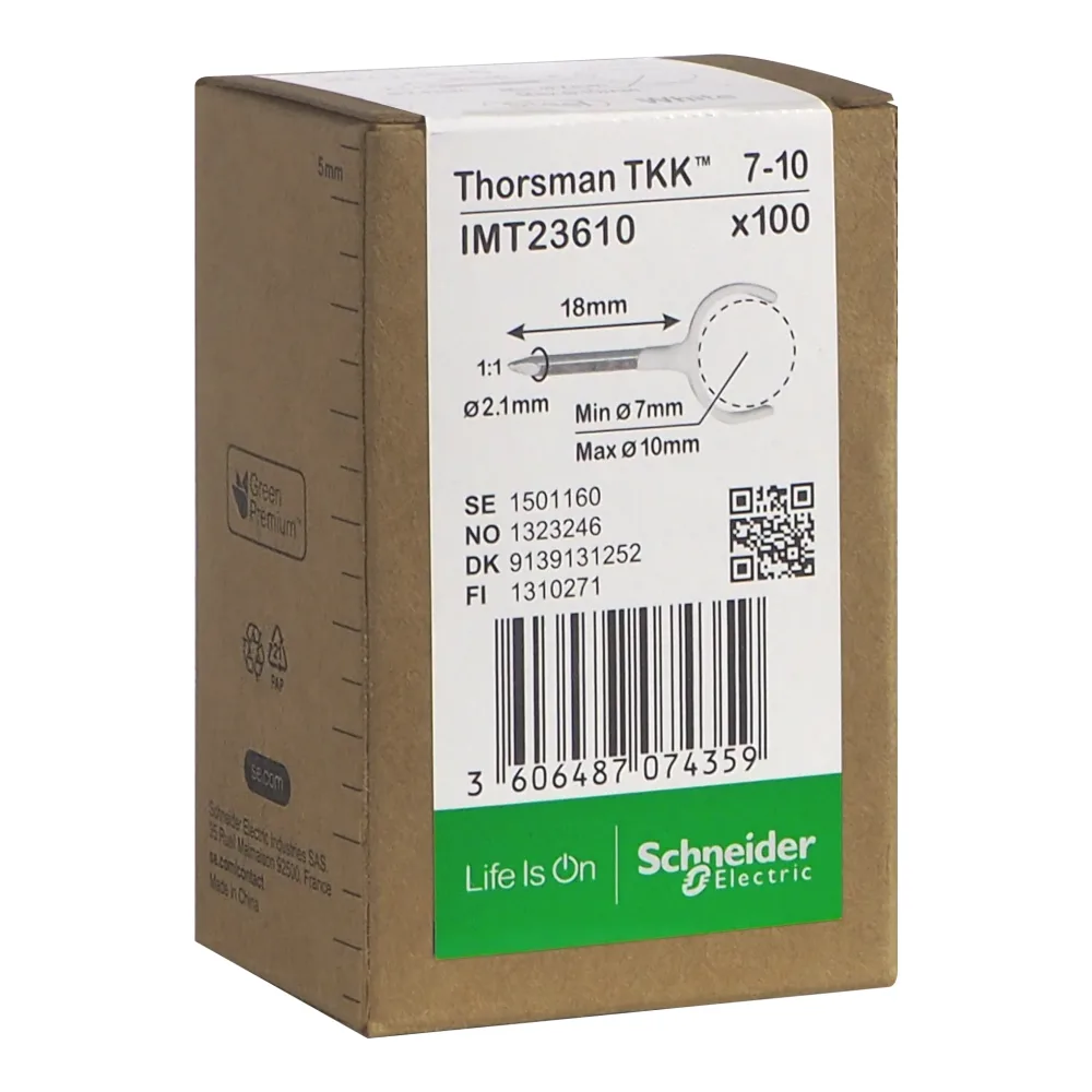 Schneider Electric IMT23620 Klammer spik, 100-pack, rund kabel 8-12, 2,1x18 mm - Bild 2
