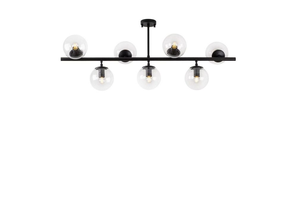 Taklampa Subin Platt Svart / Transparent