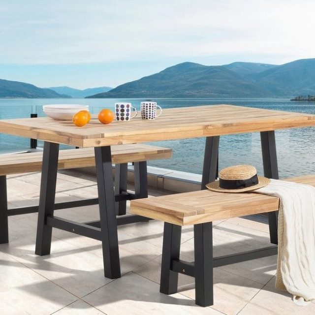 Scania Trädgårdmöbelset Utebord+ 2 Bänkar Utomhus 80 cm