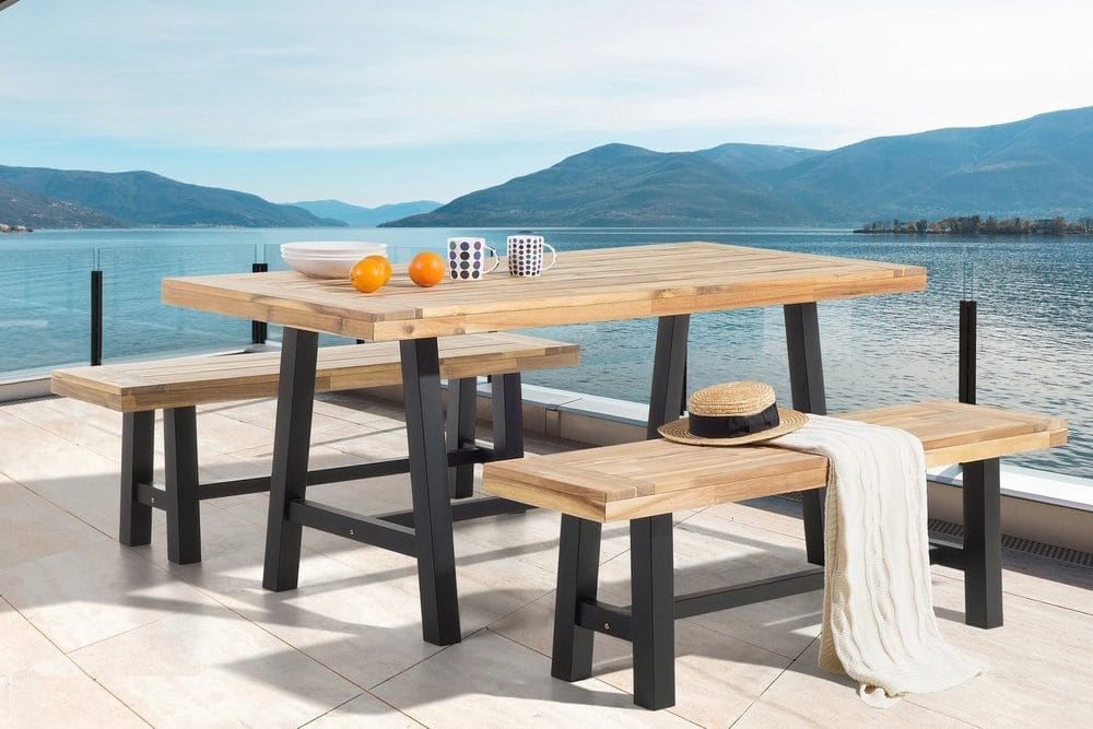 Scania Trädgårdmöbelset Utebord+ 2 Bänkar Utomhus 80 cm