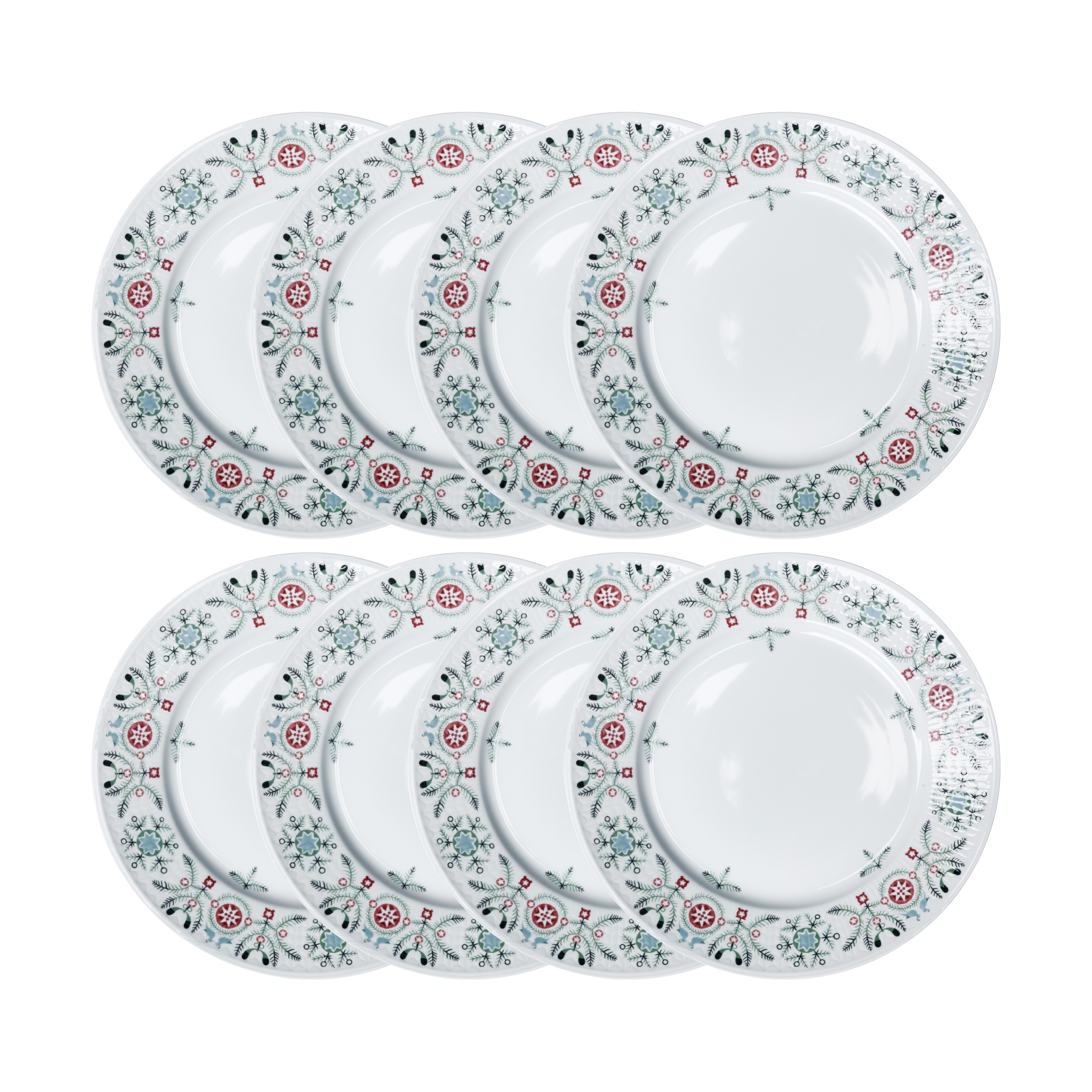 Swedish Grace Winter tallrik Ø27 cm 8-pack - Vit