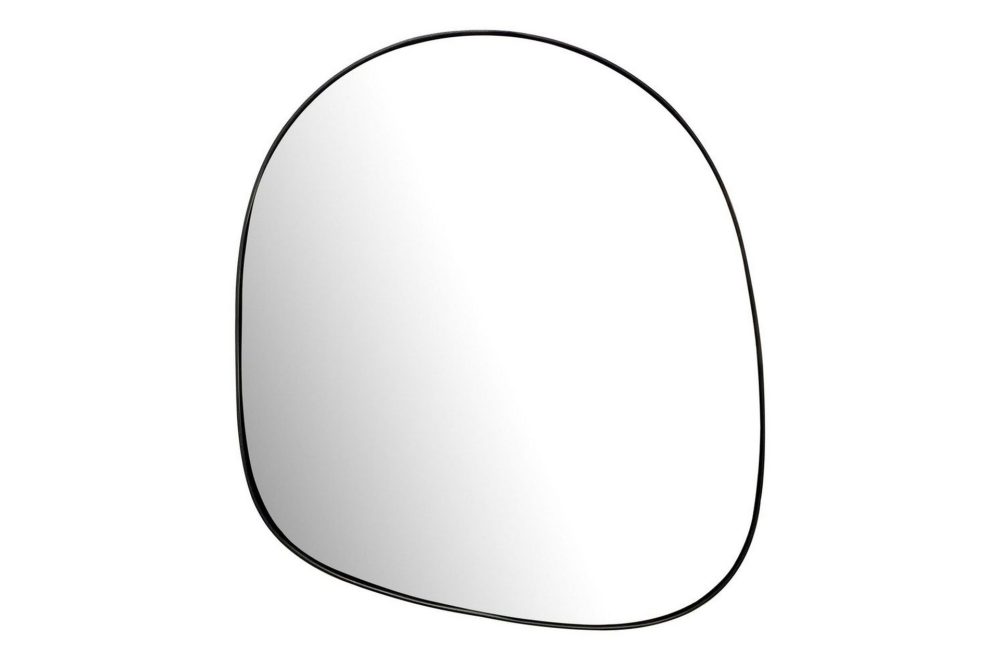Spegel Wohnling Asymmetrisk tjock metallram oval 60 cm
