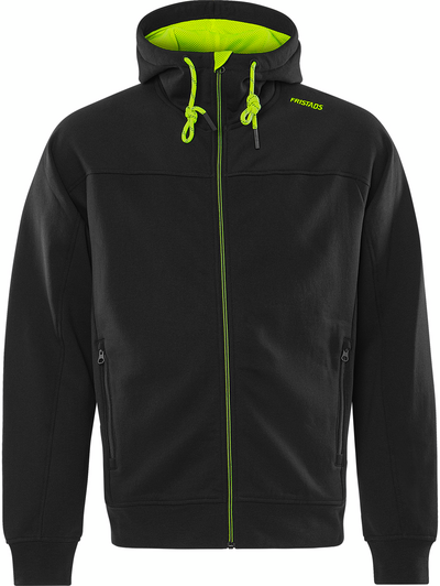 JACKA 7550 GSM SWEATSHIRT HUVA SVART/GUL STL 2XS