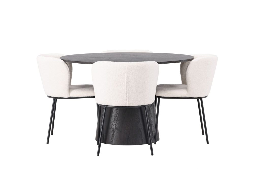 Lanzo Matgrupp 120 cm Rund med 4 Edina Stolar