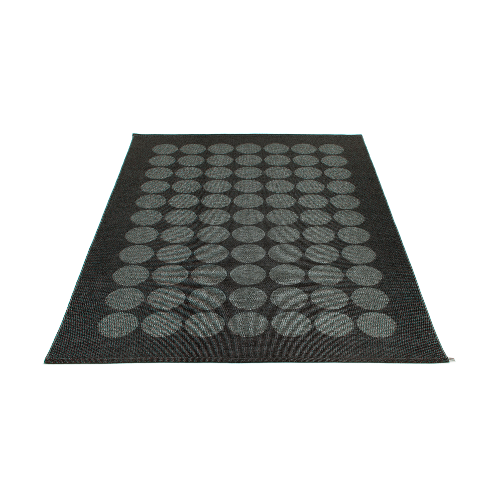 Hugo matta, black metallic/black, 180x260 cm