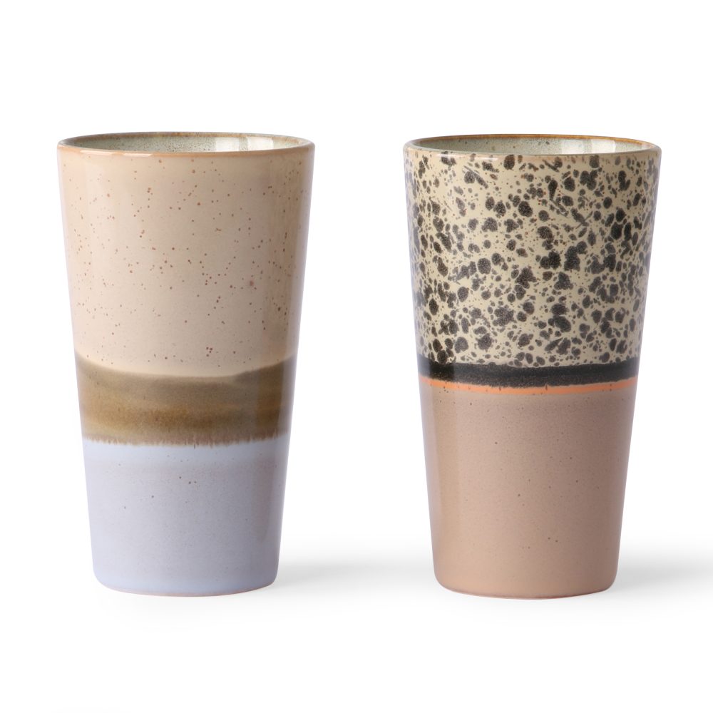 70's lattemugg 28 cl 2 delar, Multi
