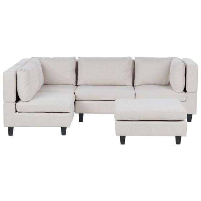 4-sits Hörnsoffa med fotpall Unstad Beige/svart