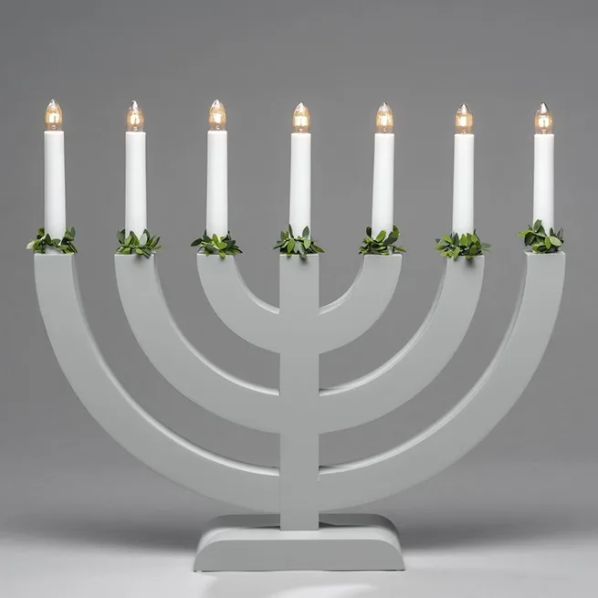 Konstsmide 3987-319 Adventsljusstake grå, 7 ljus