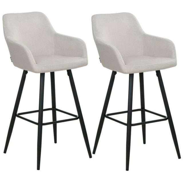 Barstol Casmalia set om 2 Beige-Svart