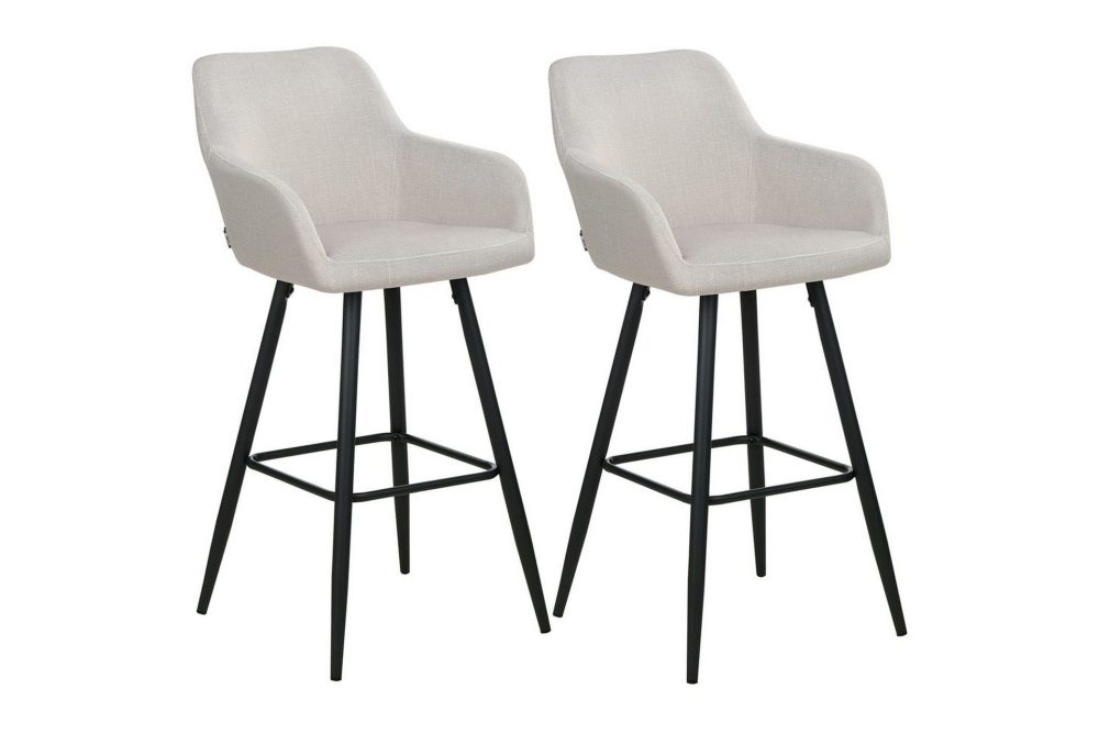Barstol Casmalia set om 2 Beige-Svart