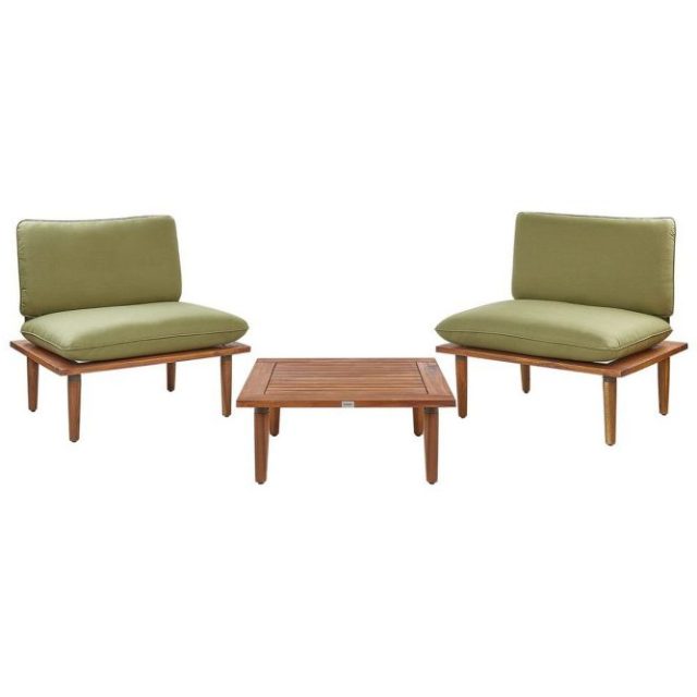 Loungegrupp med bord Frascati Grönt/ljust trä, 2-Sits