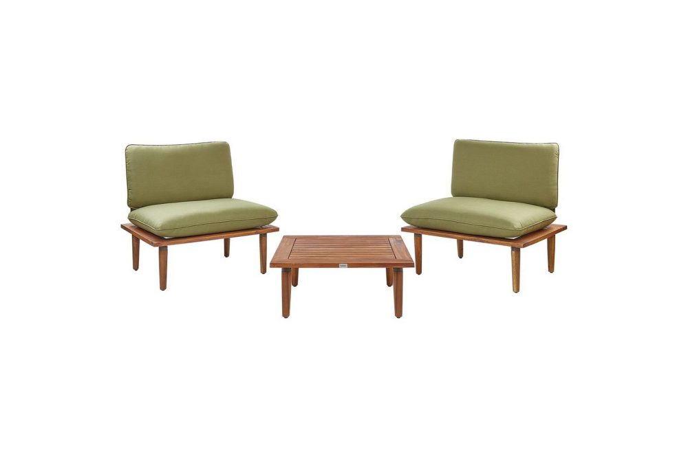 Loungegrupp med bord Frascati Grönt/ljust trä, 2-Sits