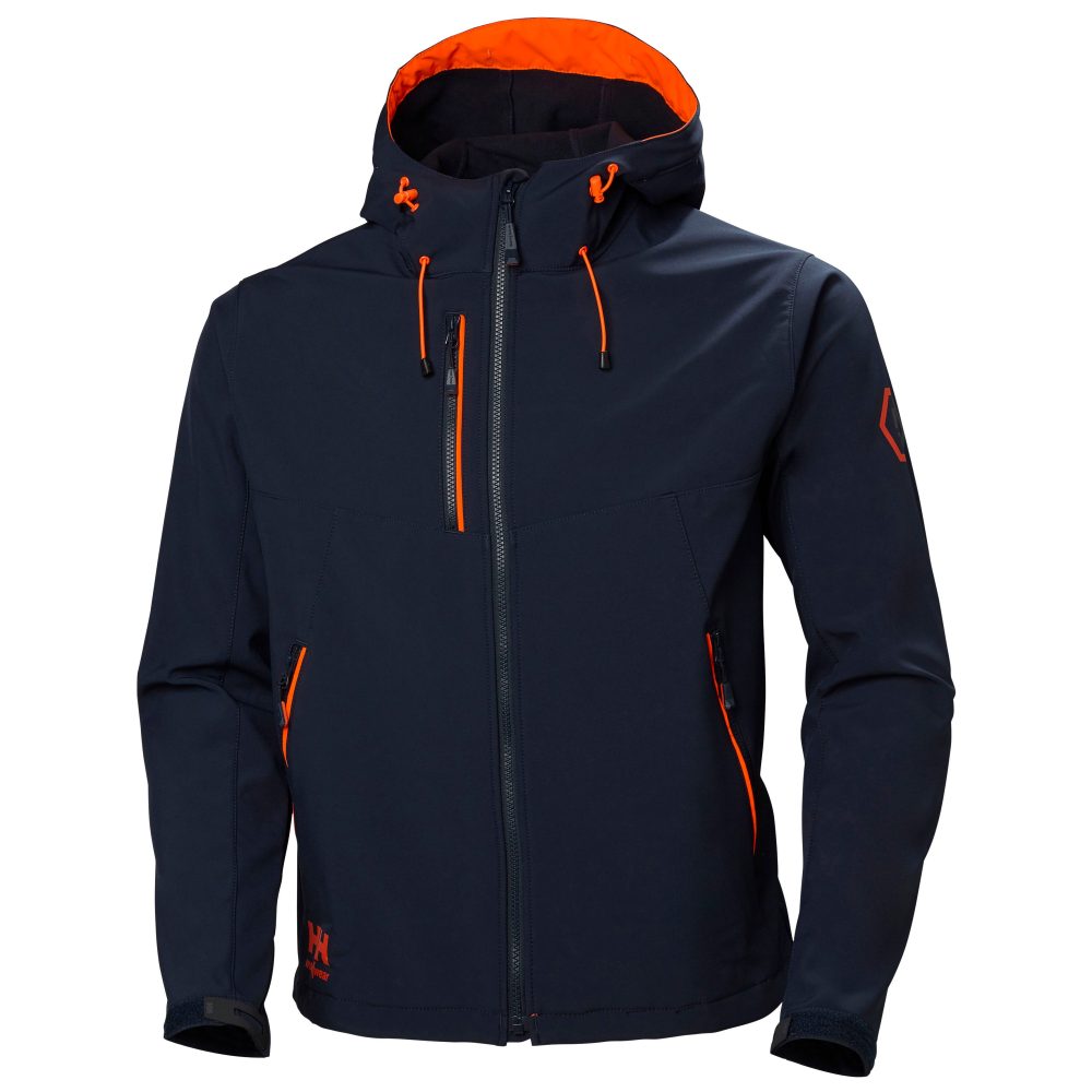 Kjøp Helly Hansen Workwear Softshelljakke Chelsea Evolution med hette, marineblå.