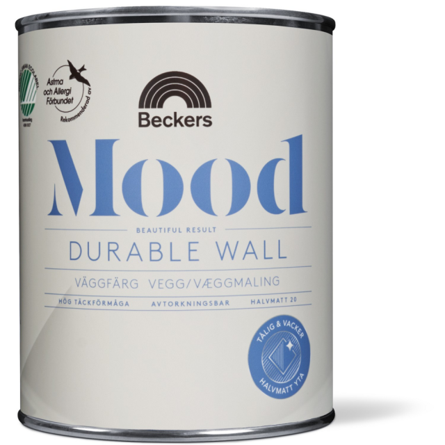 VÄGGFÄRG MOOD 20 DW BAS C 0,9L DURABLE WALL