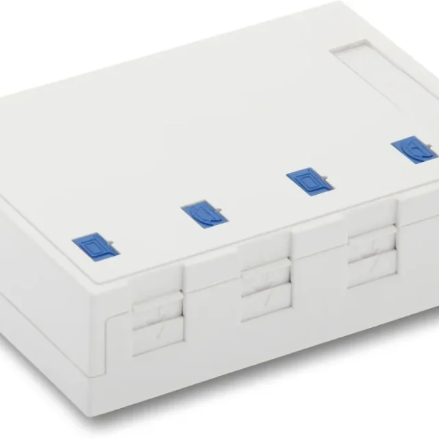 Eurolan 12B-04-04WT Uttagsbox 4 x Keystone-uttag