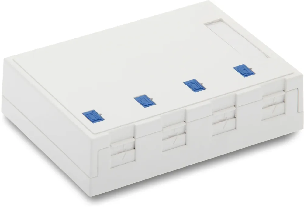 Eurolan 12B-04-04WT Uttagsbox 4 x Keystone-uttag