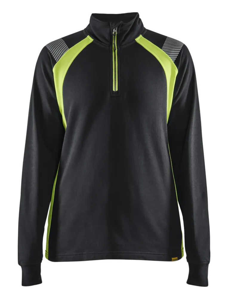 Blåkläder 340311589933XXXL Tröja svart/gul, halvzip 3XL
