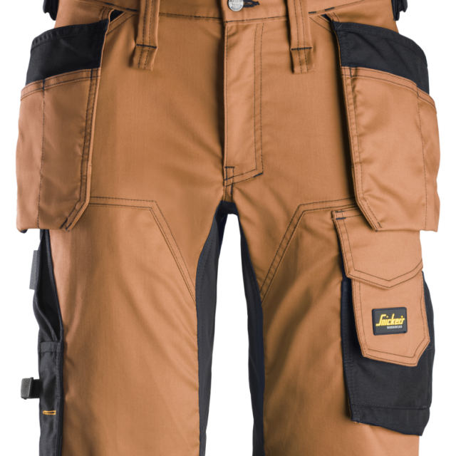 SHORTS SNICKERS WORKWEAR STRETCH + HF AW, BRUN/SVART STL 60