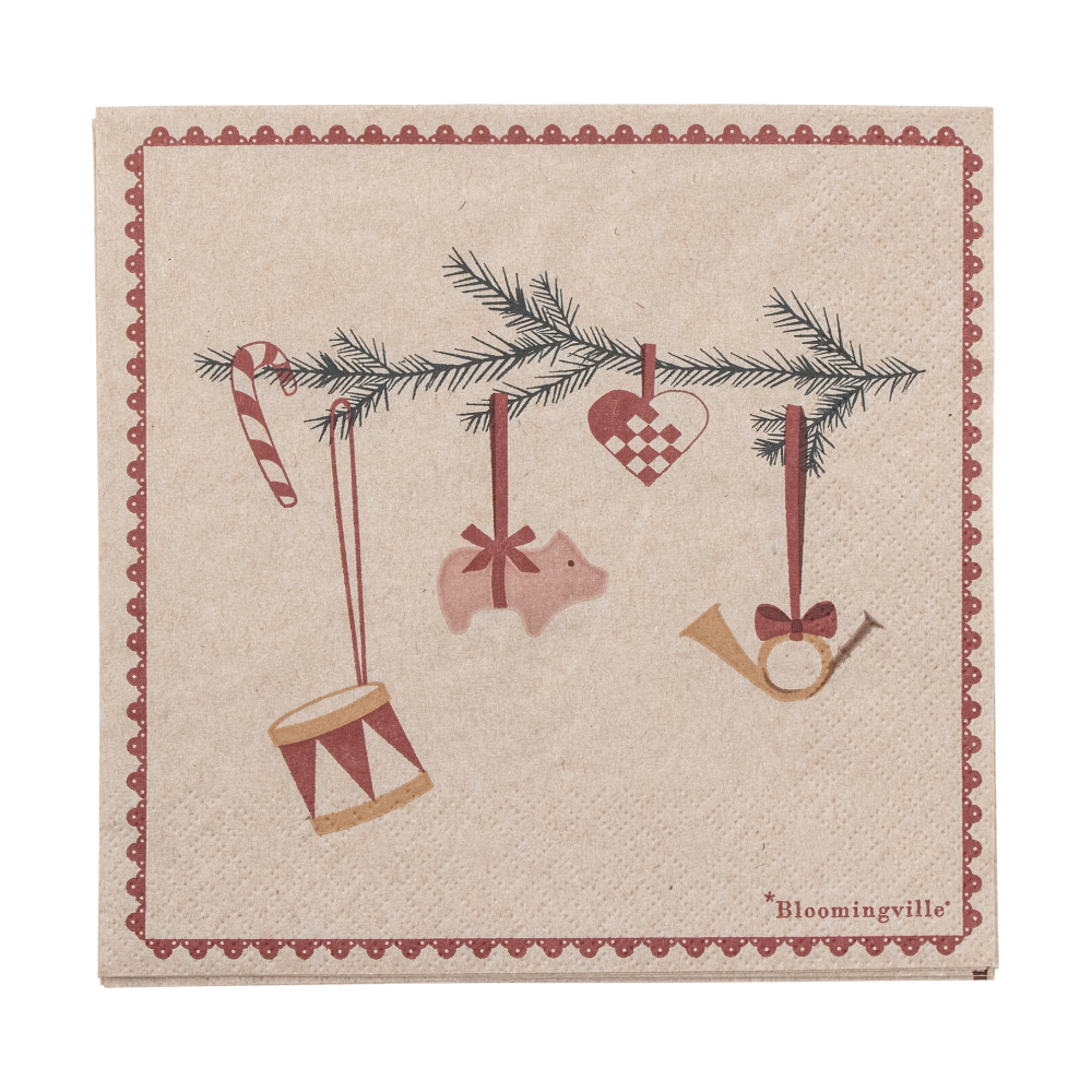 Yule pappersservettet 33x33 cm 20-pack, Multi