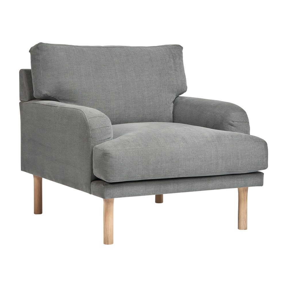 Lidnäs fåtölj, Caleido Grey 1240-vitoljad ek