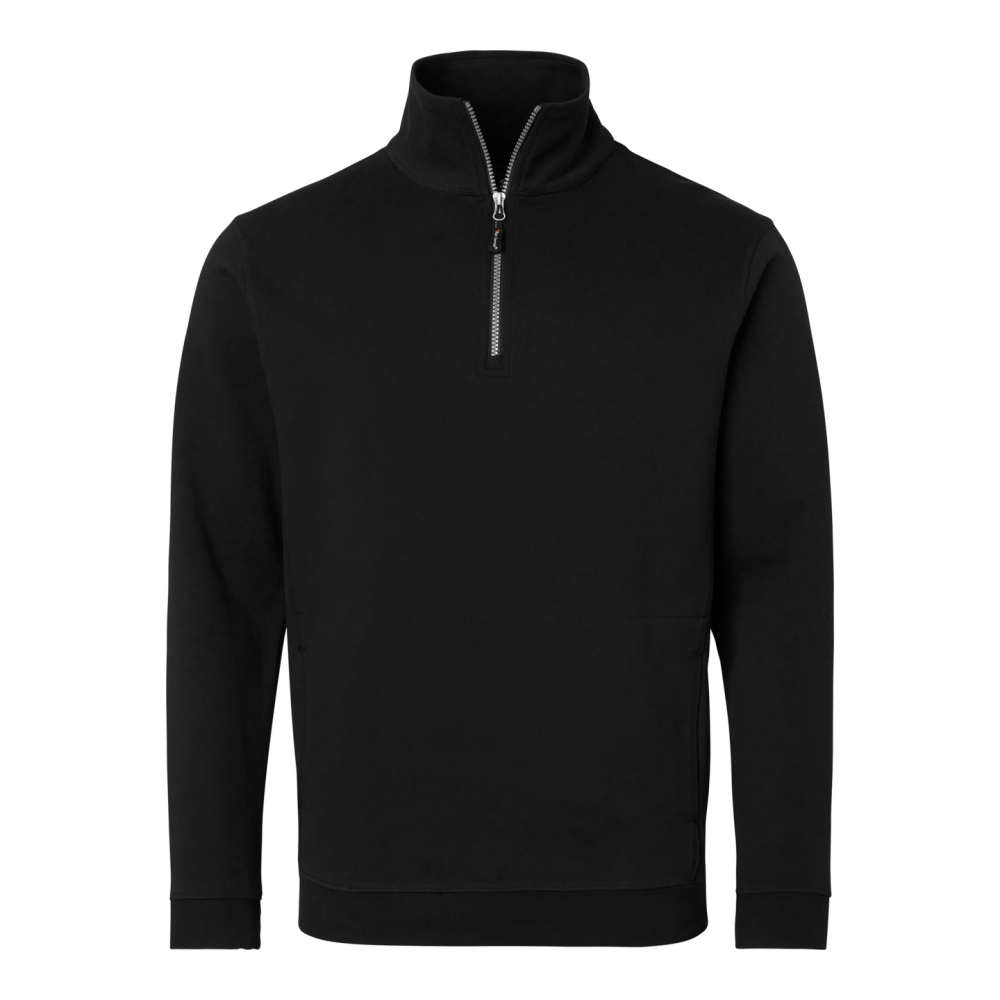 SWEATSHIRT TOP SWEDE KORT ZIP SVART L