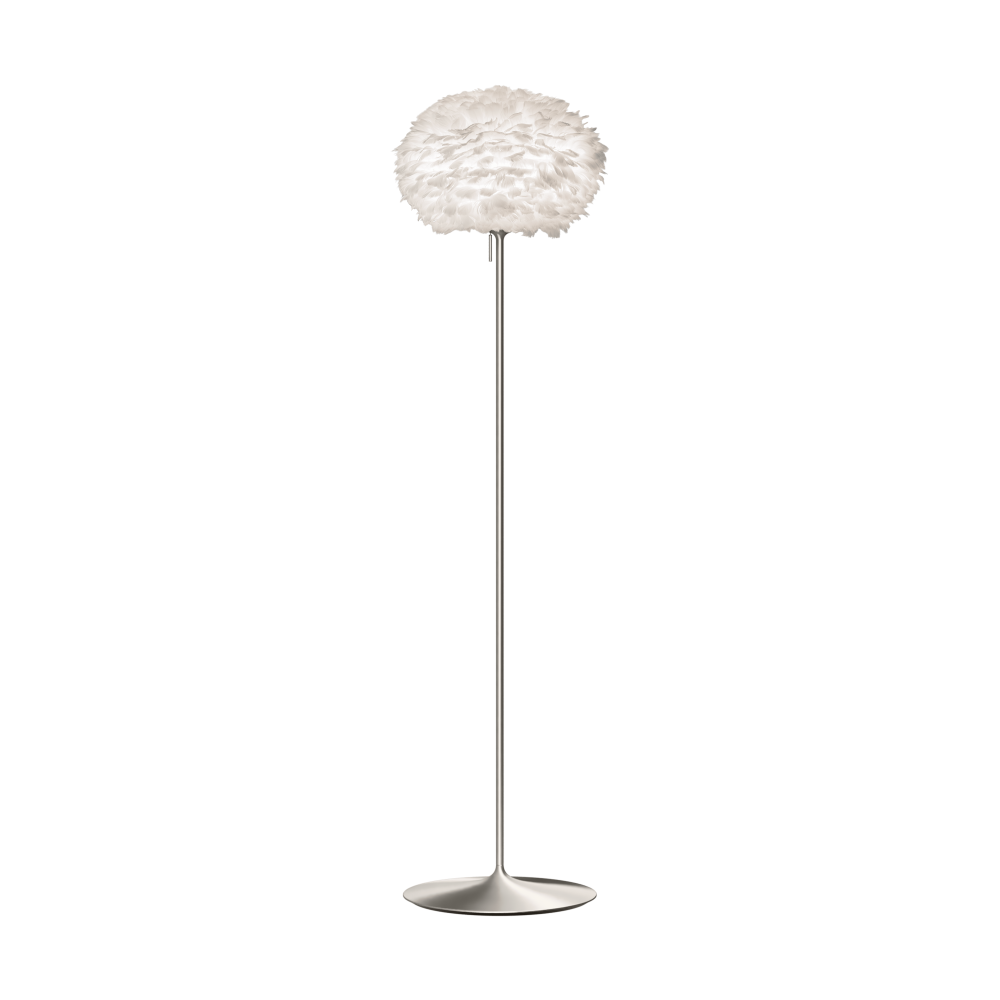 Eos golvlampa medium, Vit-Borstat stål