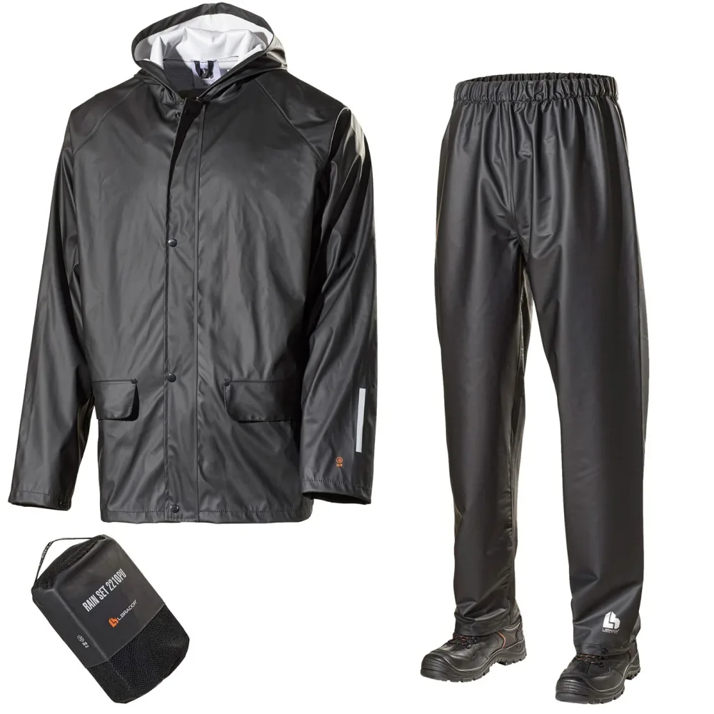 L.Brador 2210PU Regnställ svart XXL