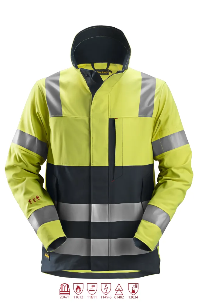 Snickers Workwear 1561 ProtecWork Jacka varsel, marinblå/gul L