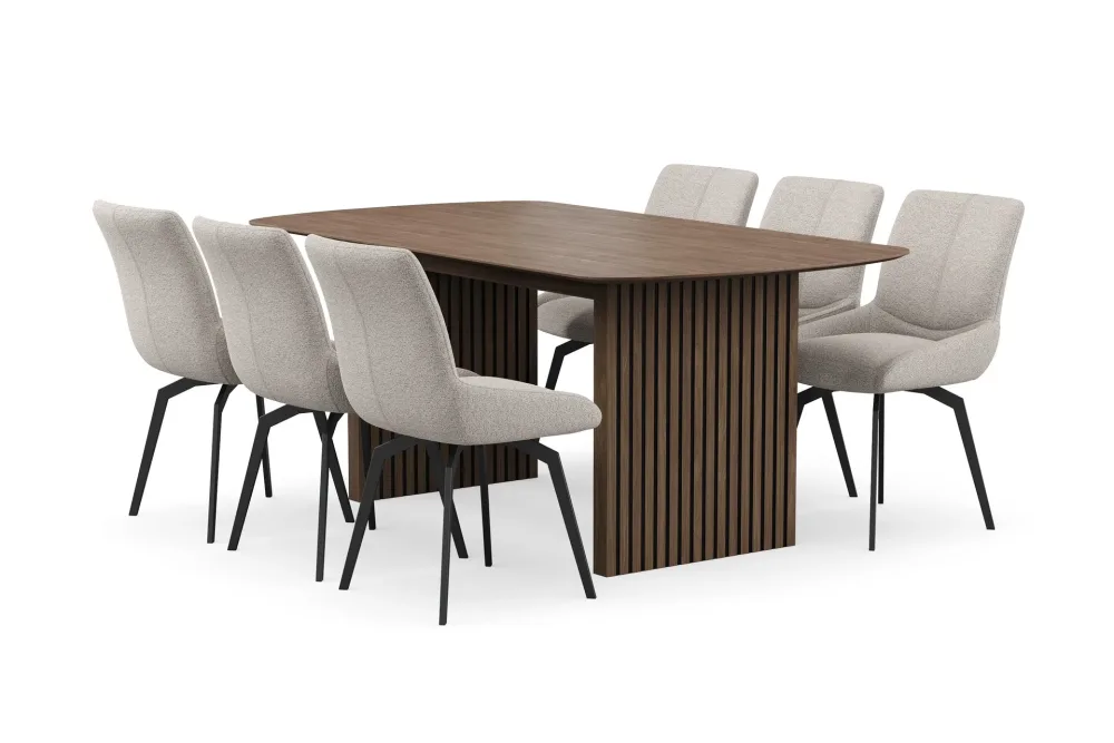 Richeto Matgrupp 180 cm med 6 Mora Snurrstolar