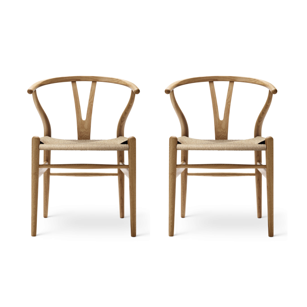 CH24 Y-stol, Oljad ek-naturflätad, 2-pack