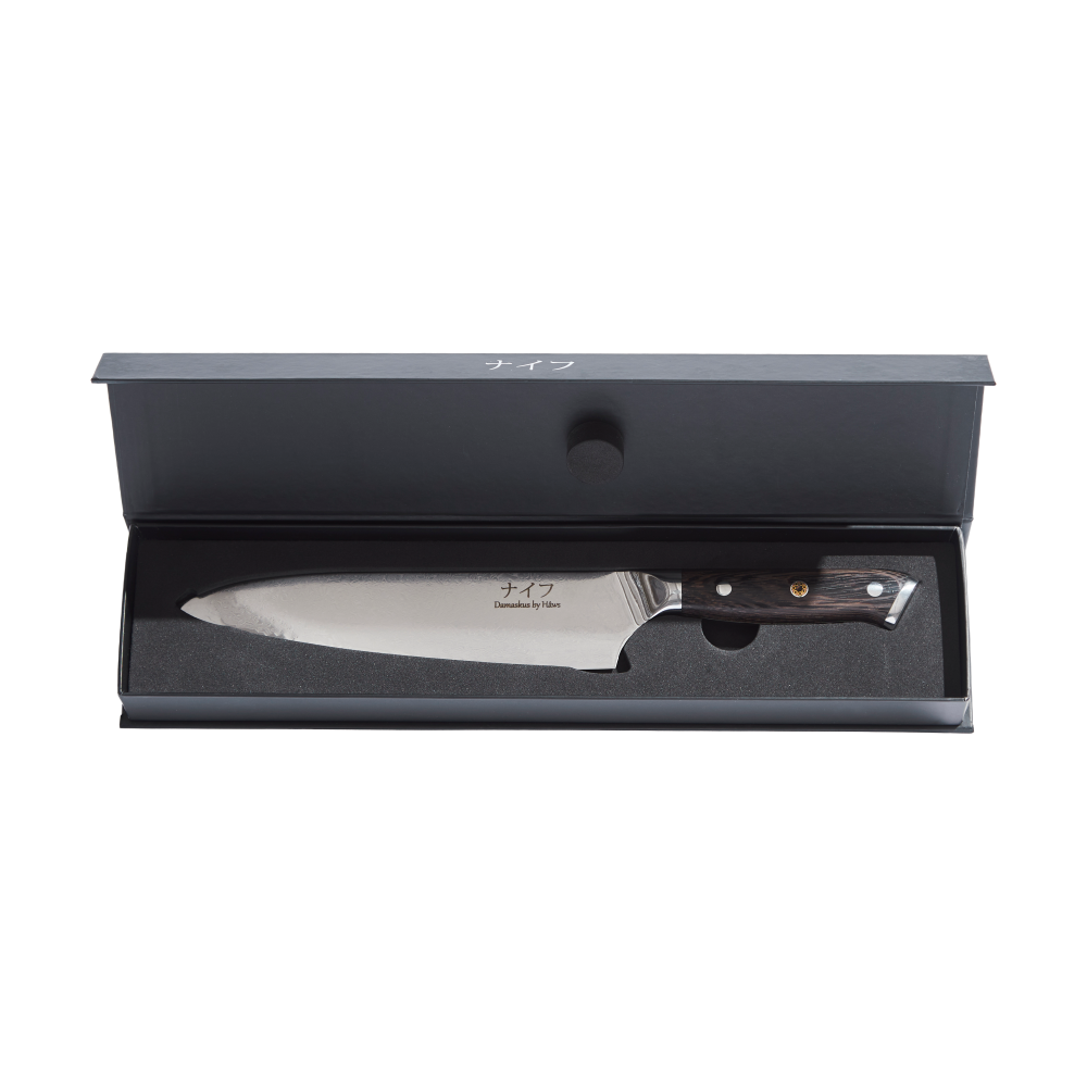 Damascus By Hâws kockkniv 32 cm, Wengè