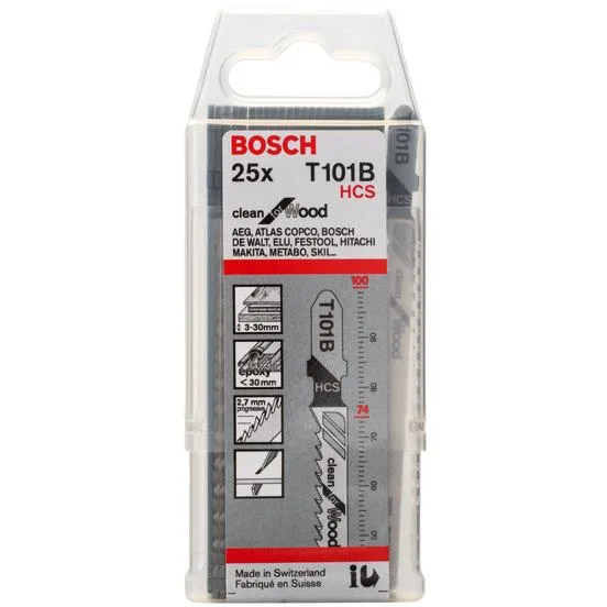 Bosch Clean for Wood T101B Sticksågsblad 100mm 3-pack