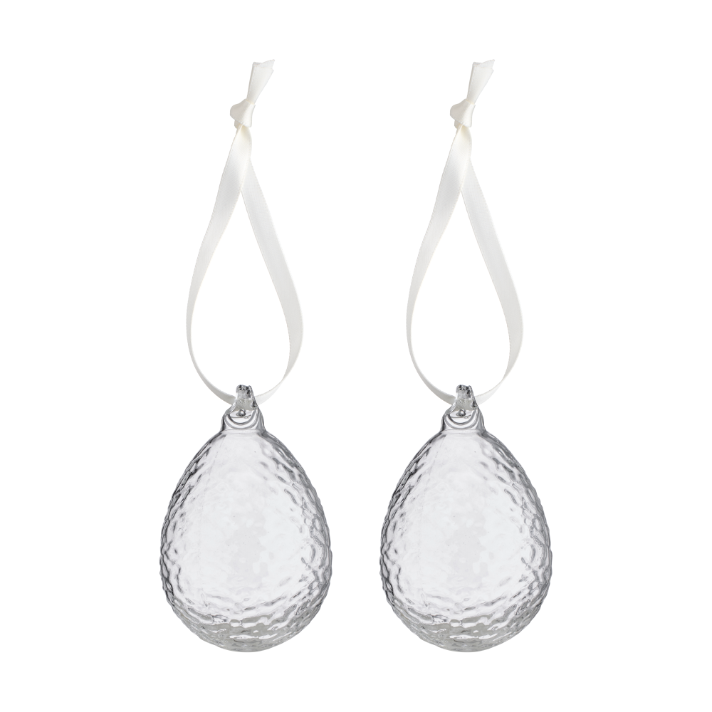 Gry ägg påskhänge 2-pack, Clear