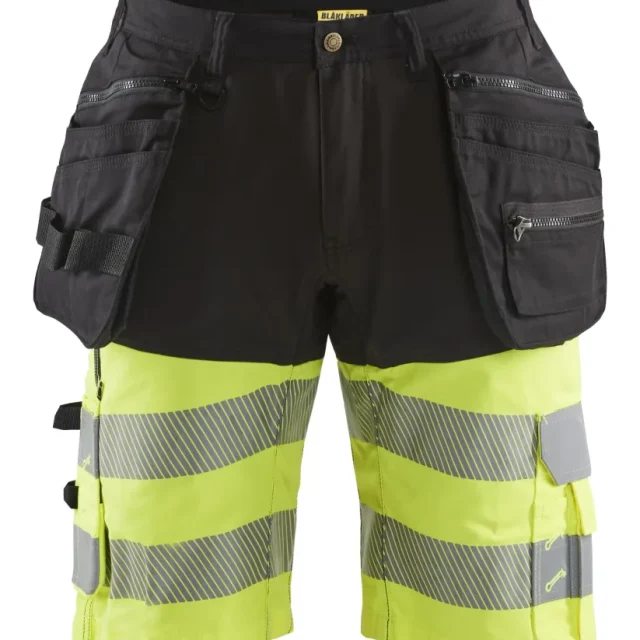 Blåkläder 159618119933C56 Varselshorts med stretch, svart/varselgul Stl C56