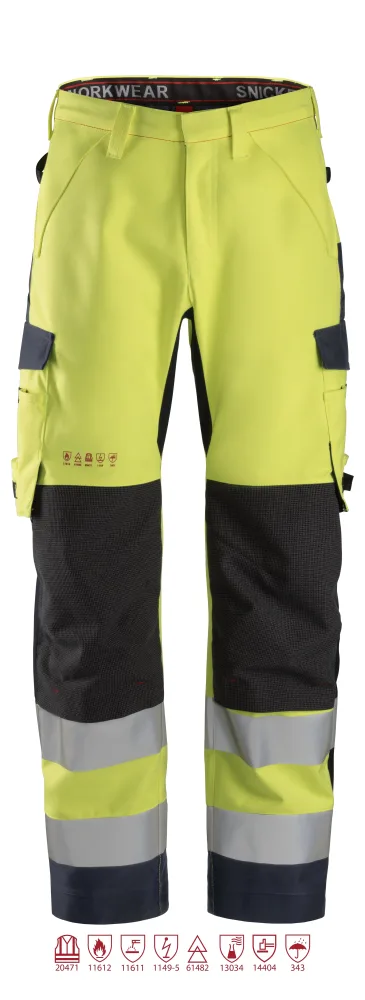 Snickers Workwear 6563 ProtecWork Skalbyxa varsel, gul/marinblå 116