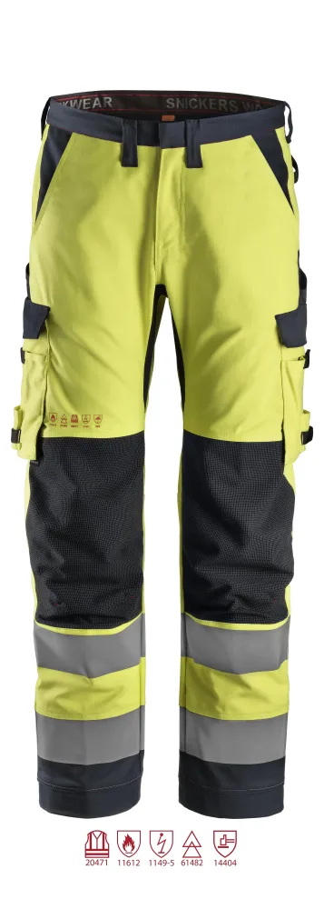Snickers Workwear 6361 ProtecWork Arbetsbyxa varsel, gul 164