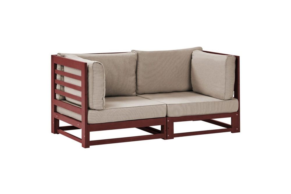 2-sitssoffa Trani Rödbrun/grått/beige
