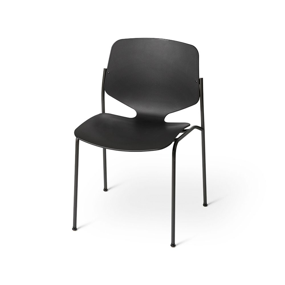 Nova Sea stol, black, svart stålstativ