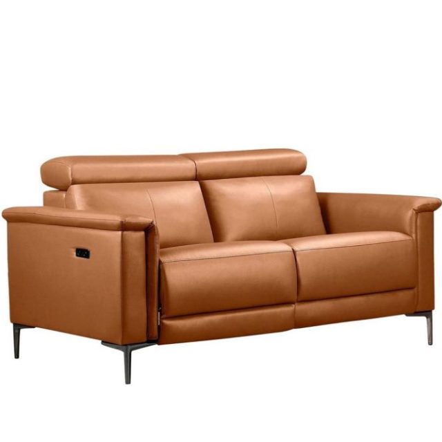 2-sitssoffa Lund Cognac, PU, Elektrisk vilstol