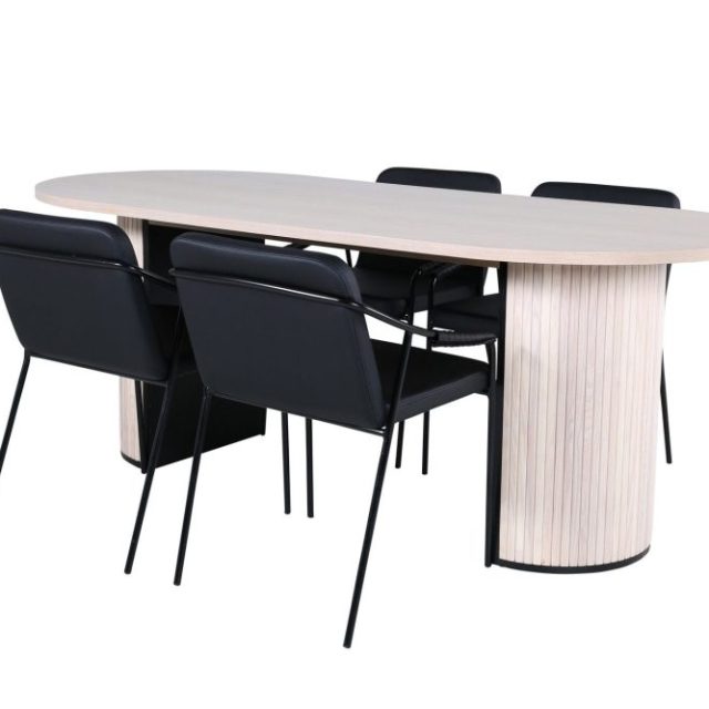 Bianca Matgrupp 200 cm Oval med 4 Tvista stolar