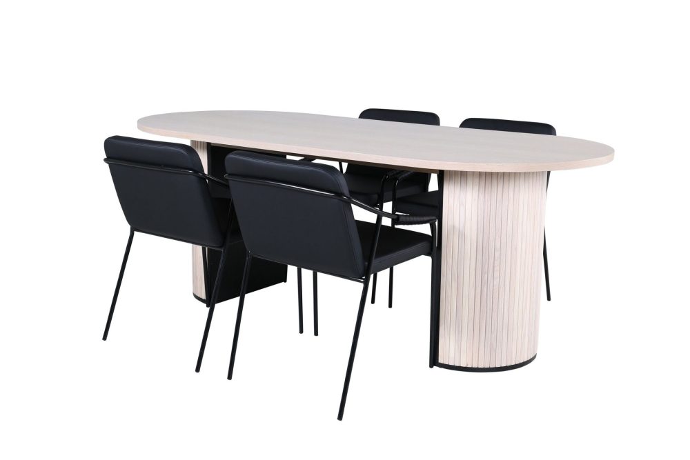 Bianca Matgrupp 200 cm Oval med 4 Tvista stolar