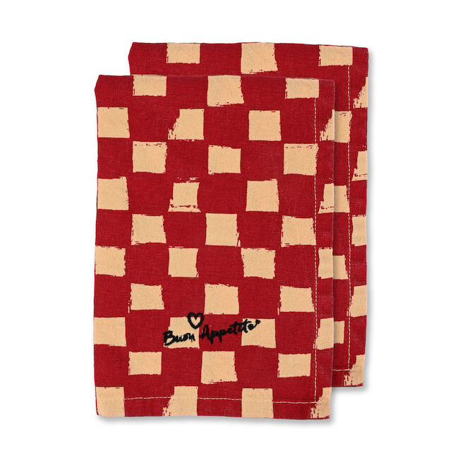 Love servett 45x45 cm 2-pack, Röd-sand
