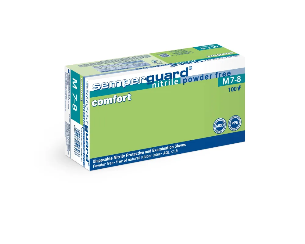 Semperguard M7-8 Comfort Engångshandske nitril, puderfri XL, 90 st