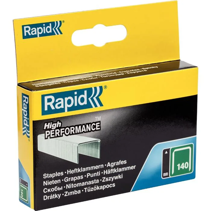 Rapid Nr 140 Bredtrådsklammer Stål 2000-pack 10 mm