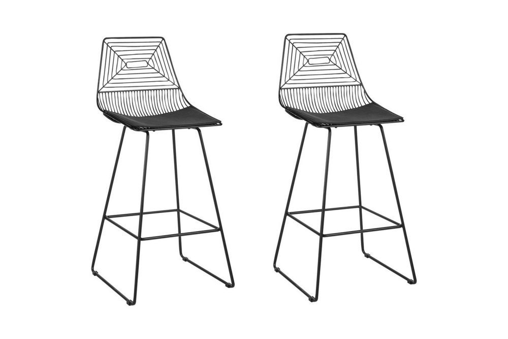 Barstol Bisbee set om 2 Svart