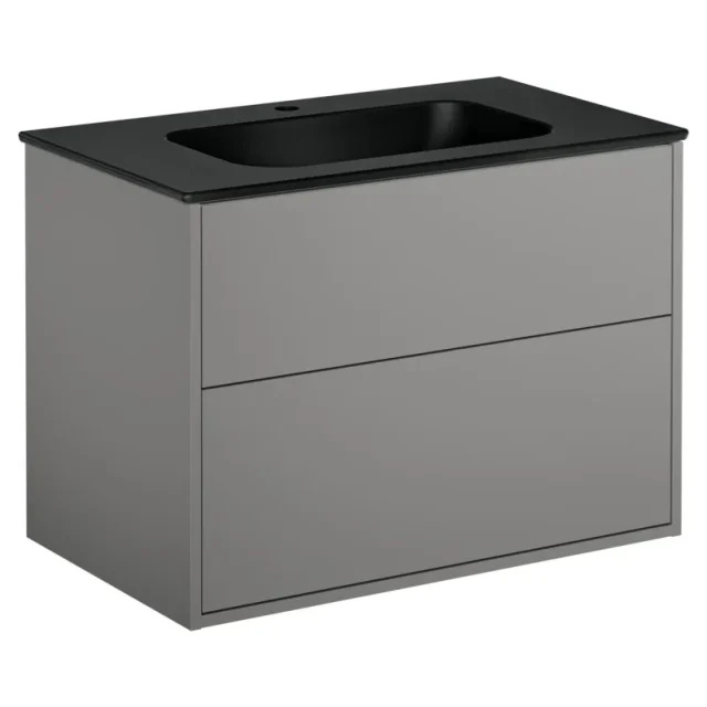 Gustavsberg Artic GB71ACVU80TL38 Kommodpaket askgrå/mattsvart, 80 cm Askgrå/mattsvart