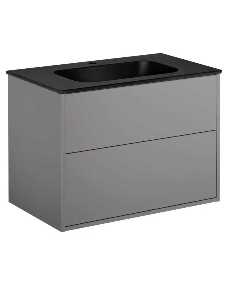 Gustavsberg Artic GB71ACVU80TL38 Kommodpaket askgrå/mattsvart, 80 cm Askgrå/mattsvart