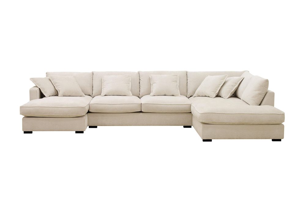 Rossita Lyx 5-sits Högervänd U-formad Extra djup Soffa med Divan och Schäslong i Chenille