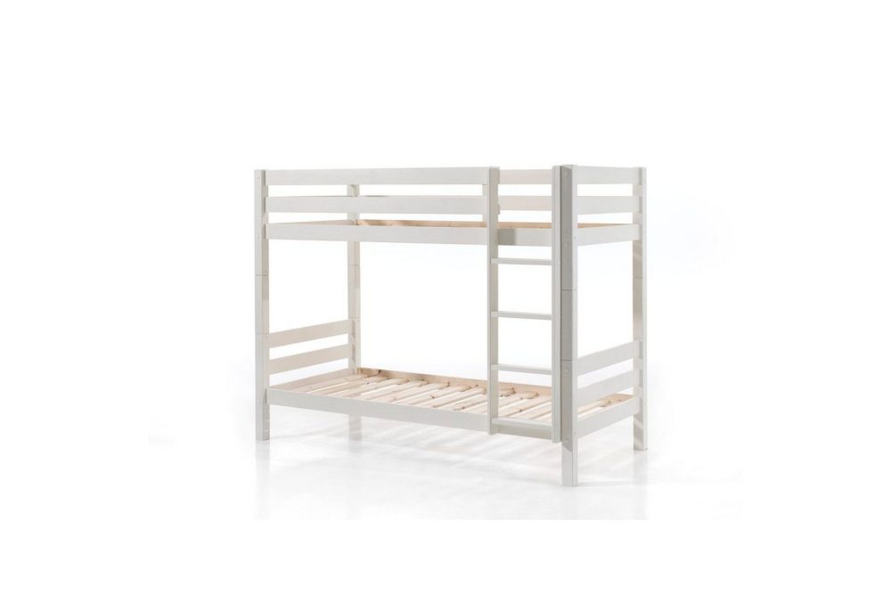 Våningssäng Pino Set med 2 Lådor Vit, 160 cm