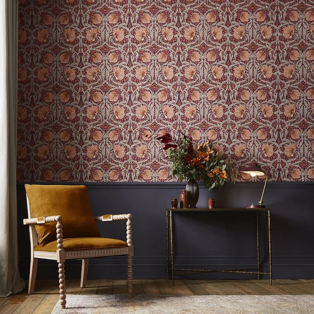 Graham & Brown William Morris At Home 124239 Tapet Pimpernel Plum Lila/multi
